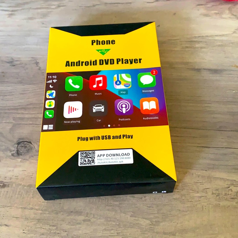 iPhone dongle plug that adapts phone into a dvd/car play system.